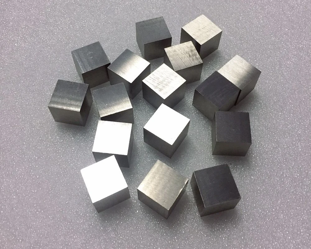 Precision-machined tungsten counterweight cubes